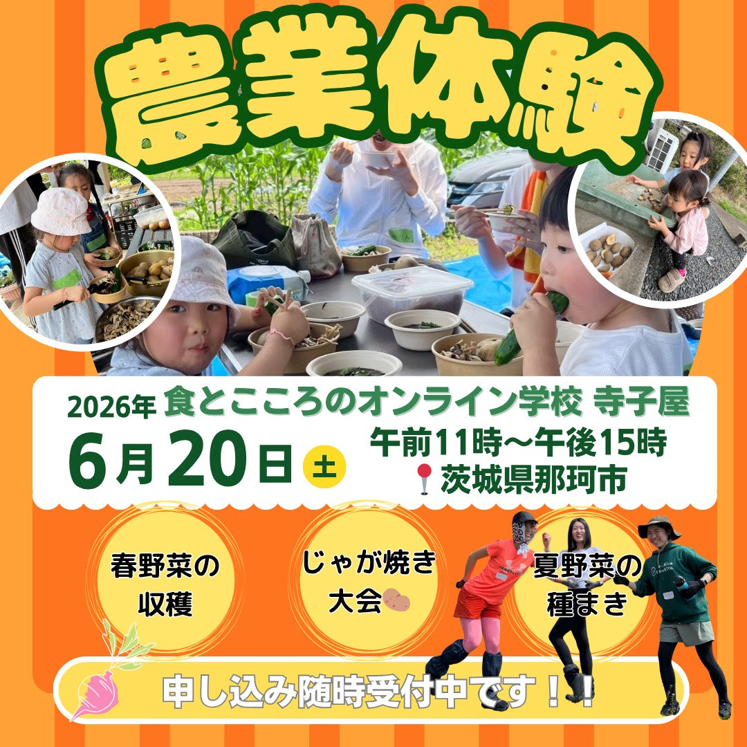 第9回 農業体験 食とこころのオンライン学校「寺子屋」🌽初夏の種まき・収穫祭り🥒